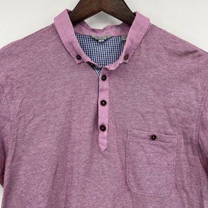 Ted Baker Women's Golf Polo Shirt Size 5 Purple Cotton Short Sleeve